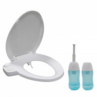 Nete Elongated V Shape Thermostatic Hot Water Cold Water Discharge Bidet Toilet Seat For Bathroom